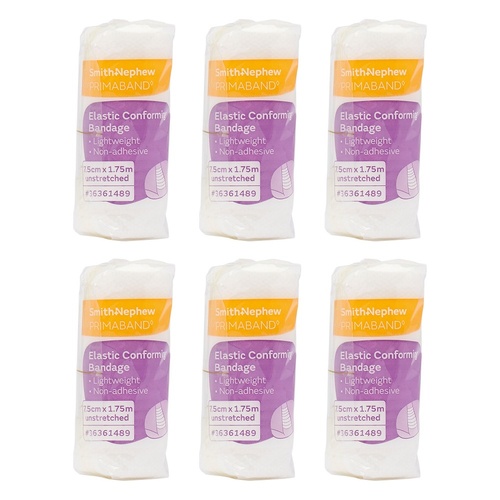 Primaband Elastic Conforming Bandage 7.5cm x 1.75m Pack of 6