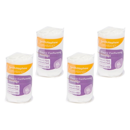 Primaband Elastic Conforming Bandage 5cm x 1.75m Pack of 4