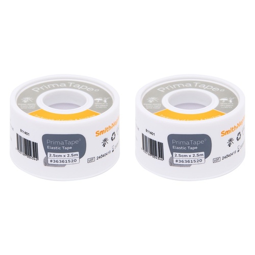 Primatape Elastic Tape 2.5cm x 2.5m Pack of 2