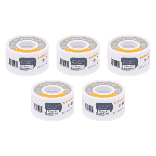 Primatape Elastic Tape 2.5cm x 1m Pack of 5