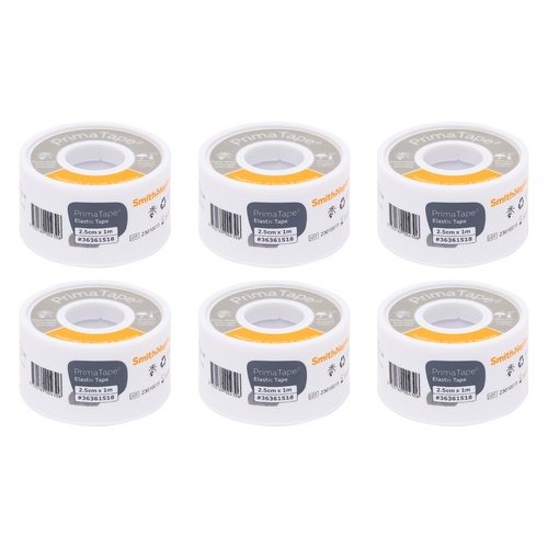 Primatape Elastic Tape 2.5cm x 1m Pack of 6