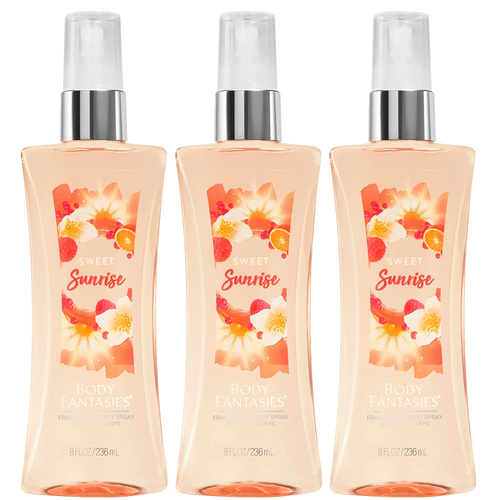 Body Fantasies Sweet Sunrise Fragrance Body Spray 236ml Pack of 3