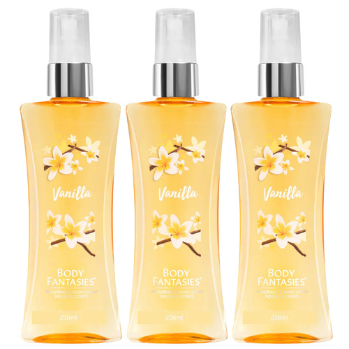 Body Fantasies Vanilla Fragrance Body Spray 236ml Pack of 3