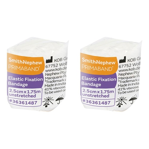 Primaband Elastic Fixation Bandage 2.5cm x 1.75m Pack of 2