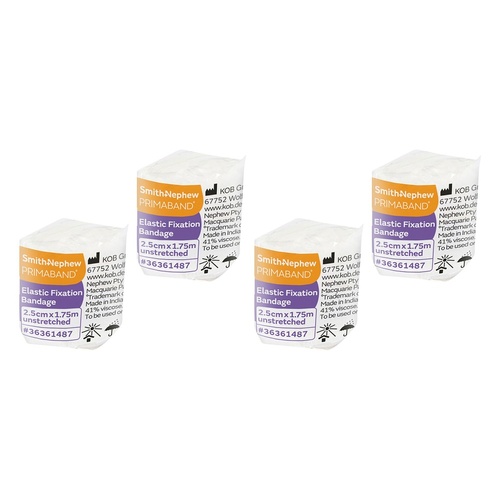 Primaband Elastic Fixation Bandage 2.5cm x 1.75m Pack of 4
