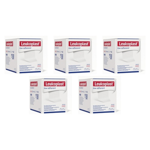 Leuko Leukoplast Low Adherent Sterile Dressing 5cm x 5cm Box of 50 Bundle of 5