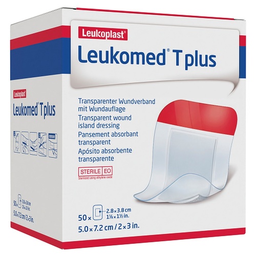 Leuko Leukomed T Plus Sterile Transparent Film Dressing 5cm x 7.2cm 50 Pack