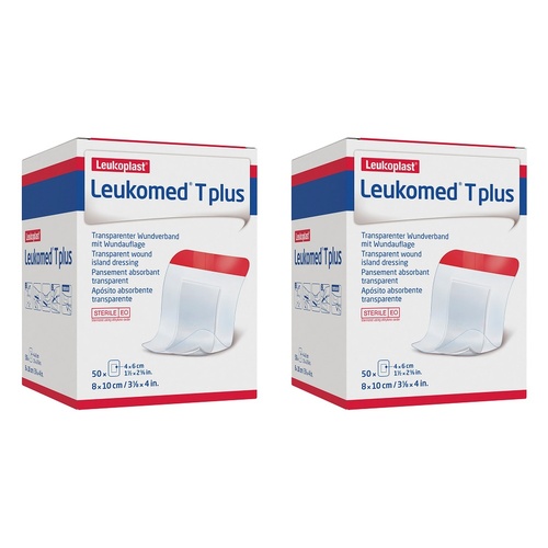Leuko Leukomed T Plus Sterile Transparent Film Dressing 8cm x 10cm Bundle of 2
