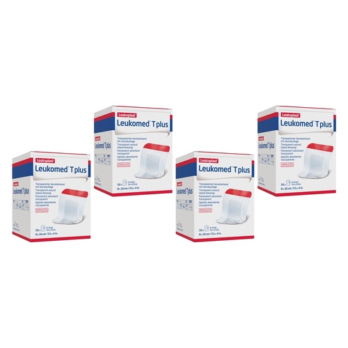 Leuko Leukomed T Plus Sterile Transparent Film Dressing 8cm x 10cm Bundle of 4