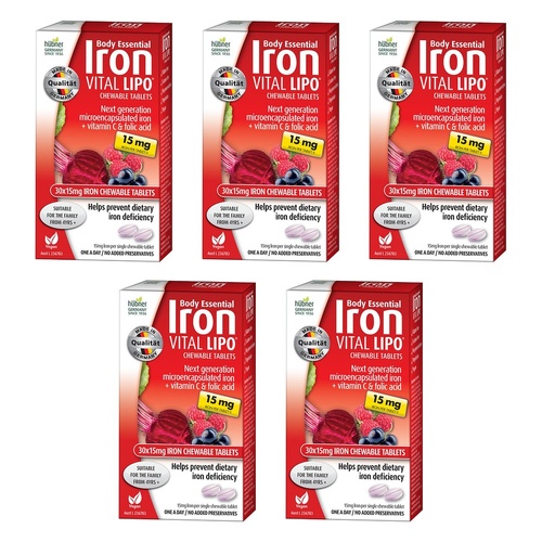 Body Essential Iron Lipo Chewable Pack of 5