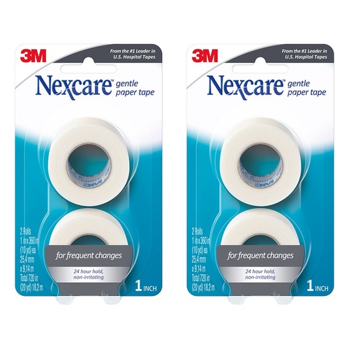 Nexcare Gentle Paper Tape 25.4mm x 9.1m 2 Pack Bundle of 2
