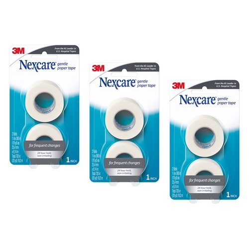 Nexcare Gentle Paper Tape 25.4mm x 9.1m 2 Pack Bundle of 3