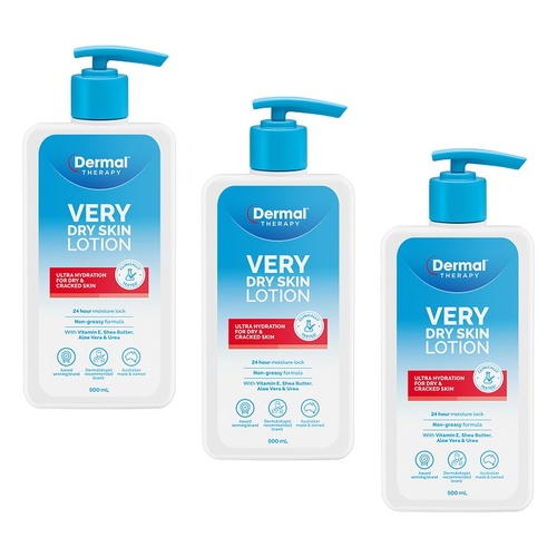 Dermal Therapy Very Dry Skin Lotion 500mL Pack of 3