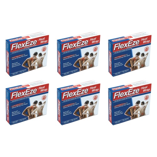 FlexEze Reusable Heat Wrap with 2 Heat Patches Pack of 6