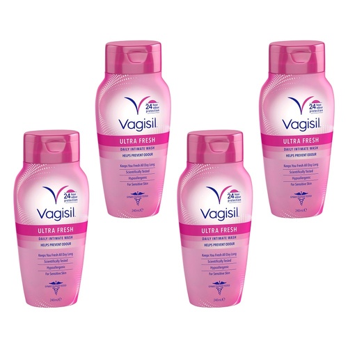 Vagisil Ultra Fresh Intimate Wash 240mL Pack of 4