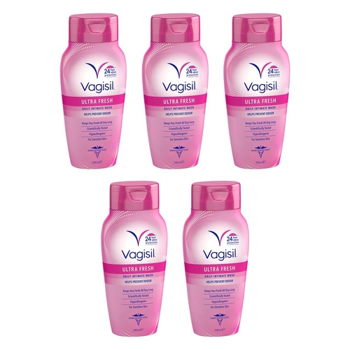Vagisil Ultra Fresh Intimate Wash 240mL Pack of 5