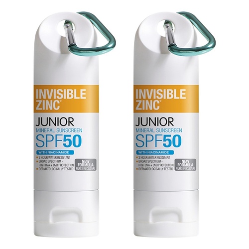 Invisible Zinc Junior Mineral Sunscreen SPF50 60g Pack of 2