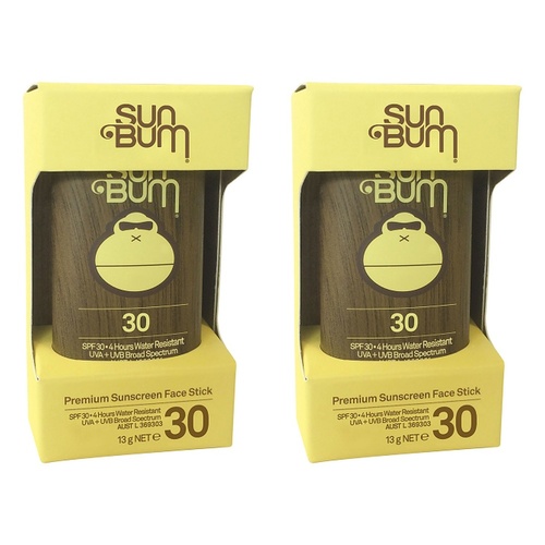 Sun Bum Premium Sunscreen Face Stick SPF 30 13g Pack of 2