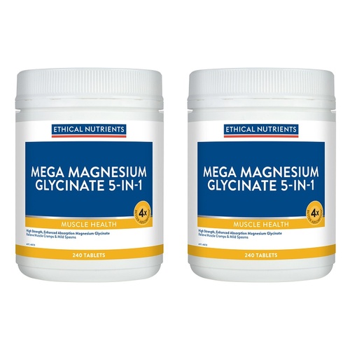 Ethical Nutrients Mega Magnesium Glycinate 5-in-1 240 Tablets Pack of 2