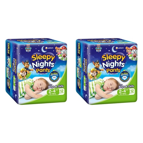 Baby Love SleepyNights Overnight Pants 2-4 Years (12-18kg) Bluey 12 Bundle of 2