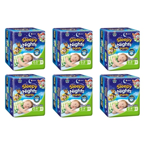 Baby Love SleepyNights Overnight Pants 2-4 Years (12-18kg) Bluey 12 Bundle of 6