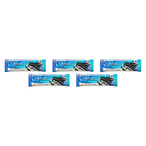 Quest Cookies & Cream Protein Bar 60g x 12 Bundle of 5
