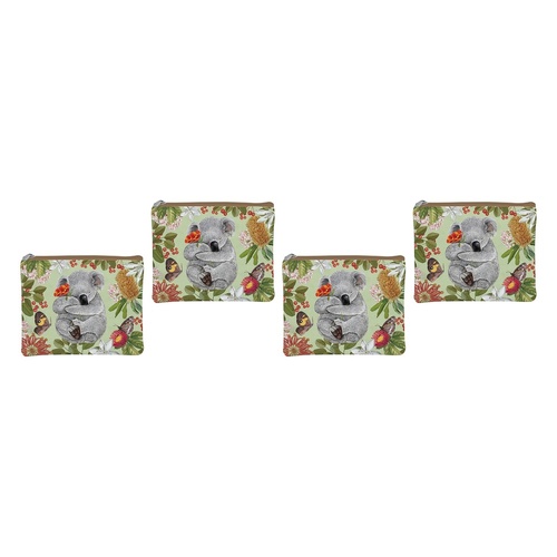 LA LA LAND Coin Purse Botanical Beauty 14 x 14cm Pack of 4