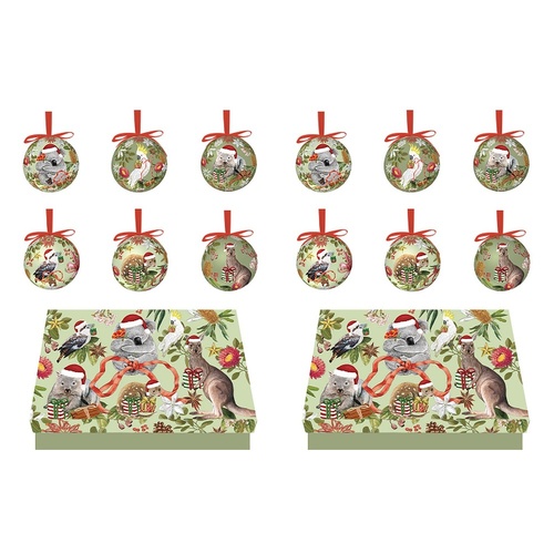 LA LA LAND Mini Bauble Box Set Botanical Beauty 6 Piece Set Pack of 2