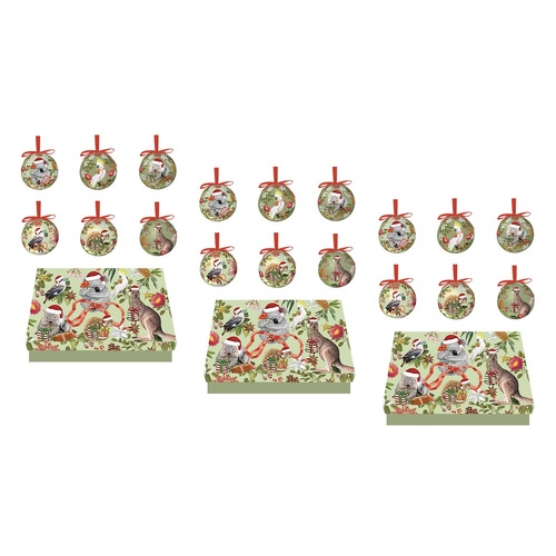 LA LA LAND Mini Bauble Box Set Botanical Beauty 6 Piece Set Pack of 3