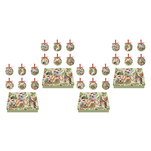 LA LA LAND Mini Bauble Box Set Botanical Beauty 6 Piece Set Pack of 4