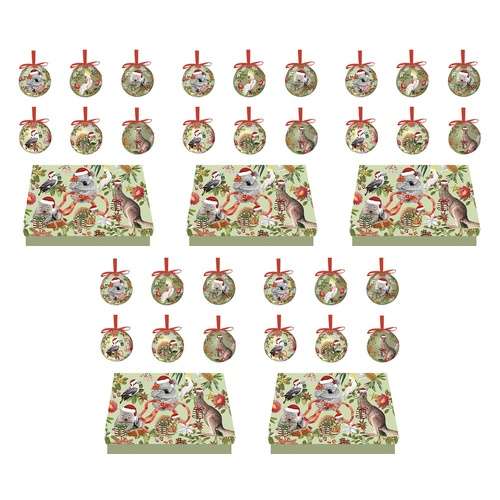 LA LA LAND Mini Bauble Box Set Botanical Beauty 6 Piece Set Pack of 5