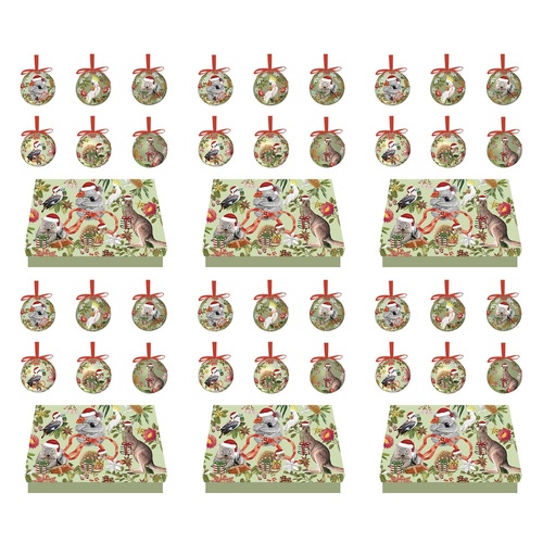 LA LA LAND Mini Bauble Box Set Botanical Beauty 6 Piece Set Pack of 6