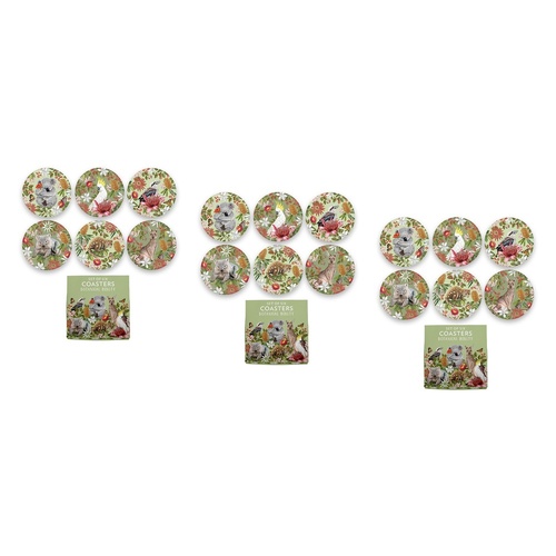 LA LA LAND Coaster Set Botanical Beauty 6 Piece Set Pack of 3