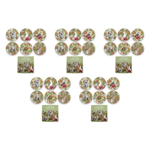 LA LA LAND Coaster Set Botanical Beauty 6 Piece Set Pack of 5