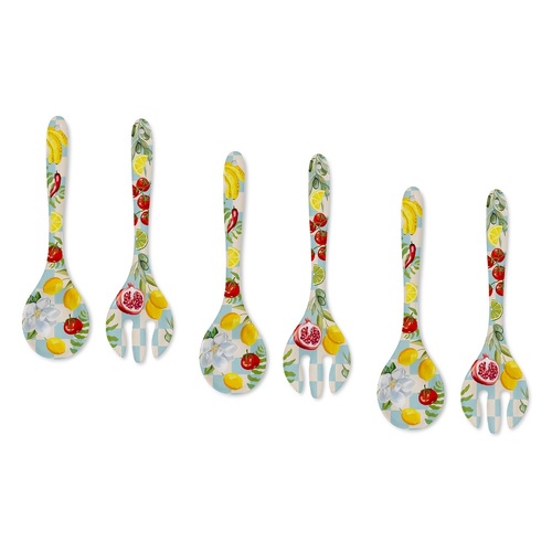 LA LA LAND Salad Servers Coastal Breeze 2 Piece Set Pack of 3