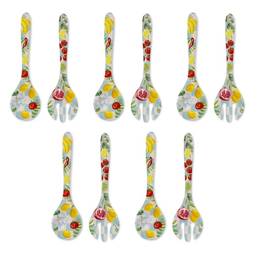 LA LA LAND Salad Servers Coastal Breeze 2 Piece Set Pack of 5