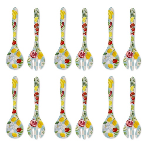 LA LA LAND Salad Servers Coastal Breeze 2 Piece Set Pack of 6