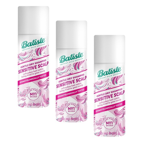 Batiste Dry Shampoo Sensitive Scalp Lightly Fragranced 50mL Pack of 3