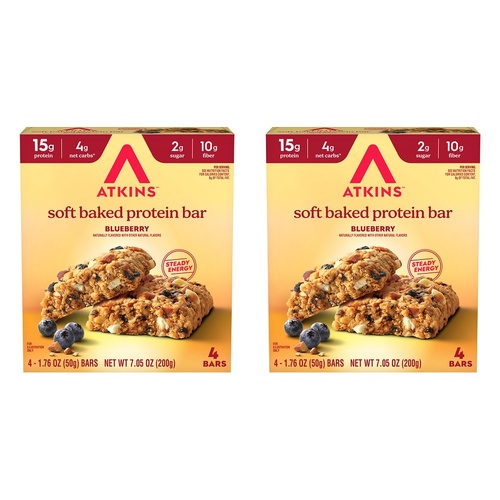 Atkins Soft Baked Bar Blueberry 4 Pack Bundle of 2