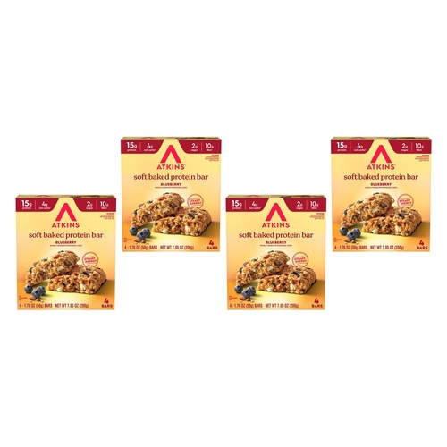 Atkins Soft Baked Bar Blueberry 4 Pack Bundle of 4