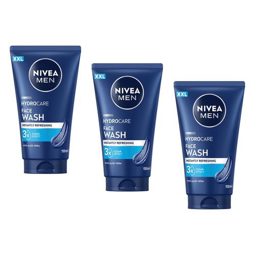 NIVEA Men Hydrocare XXL Face Wash 150mL Pack of 3