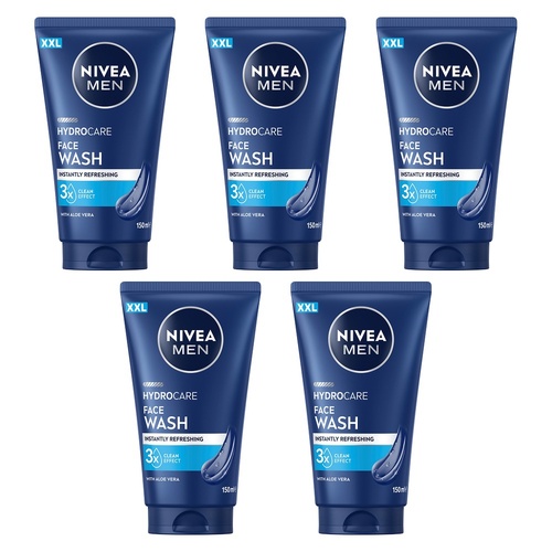 NIVEA Men Hydrocare XXL Face Wash 150mL Pack of 5