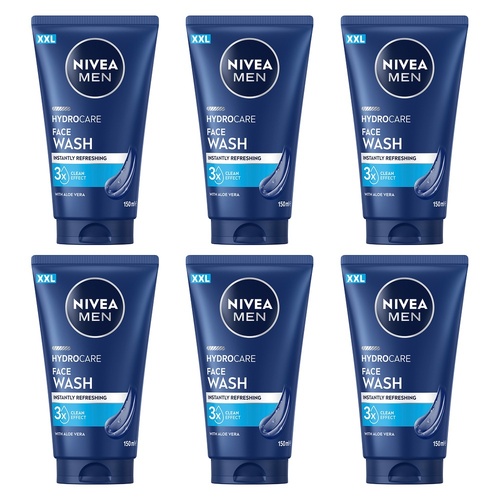 NIVEA Men Hydrocare XXL Face Wash 150mL Pack of 6