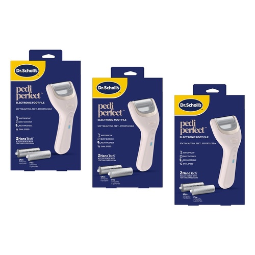 Scholl Pedi Perfect Electronic Foot File Pack of 3