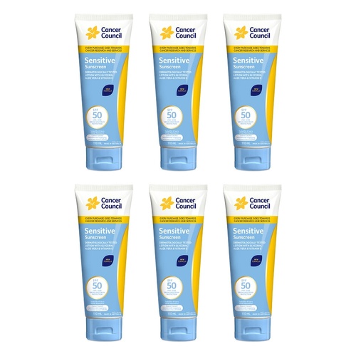Cancer Council Sensitive Sunscreen SPF 50+ 110mL Pack of 6