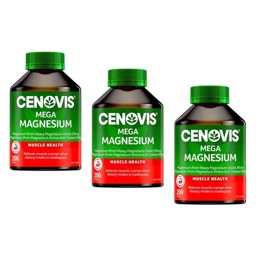Cenovis Mega Magnesium 200 Tablets Pack of 3