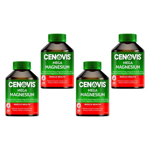 Cenovis Mega Magnesium 200 Tablets Pack of 4