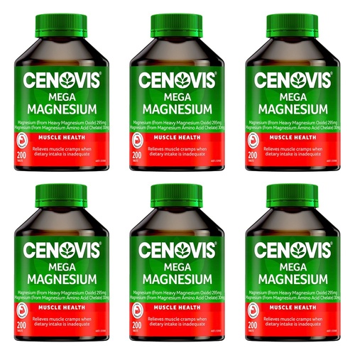 Cenovis Mega Magnesium 200 Tablets Pack of 6