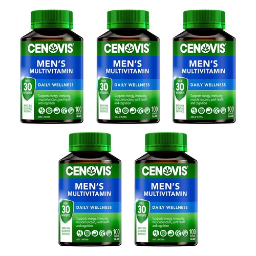 Cenovis Men's Multivitamin Daily Wellness 100 Capsules Pack of 5
