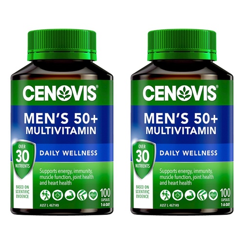Cenovis Men's 50+ Multivitamin Daily Wellness 100 Capsules Pack of 2